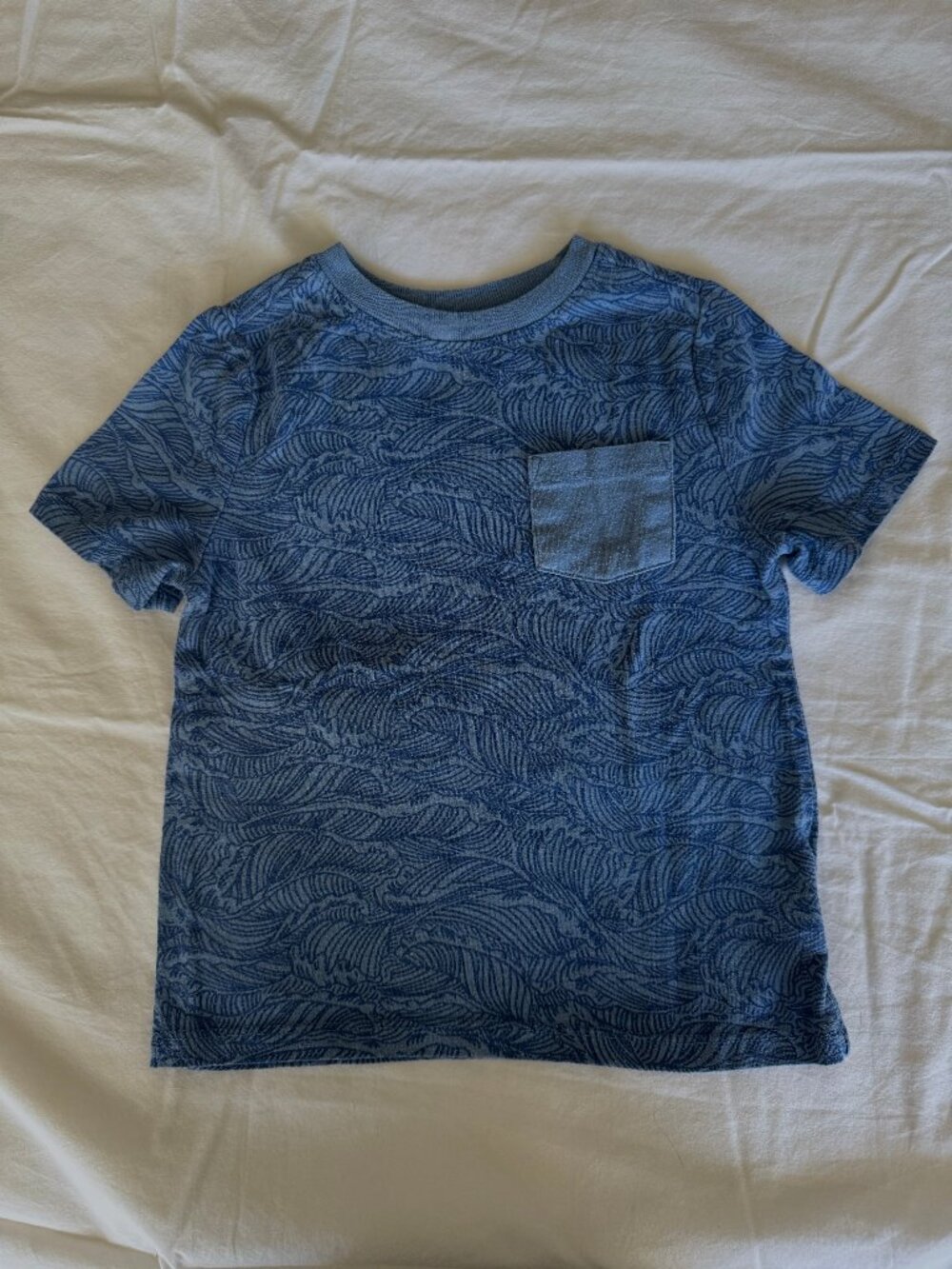 Old Navy Waves Pattern Kids Tee, Size 3T, Blue